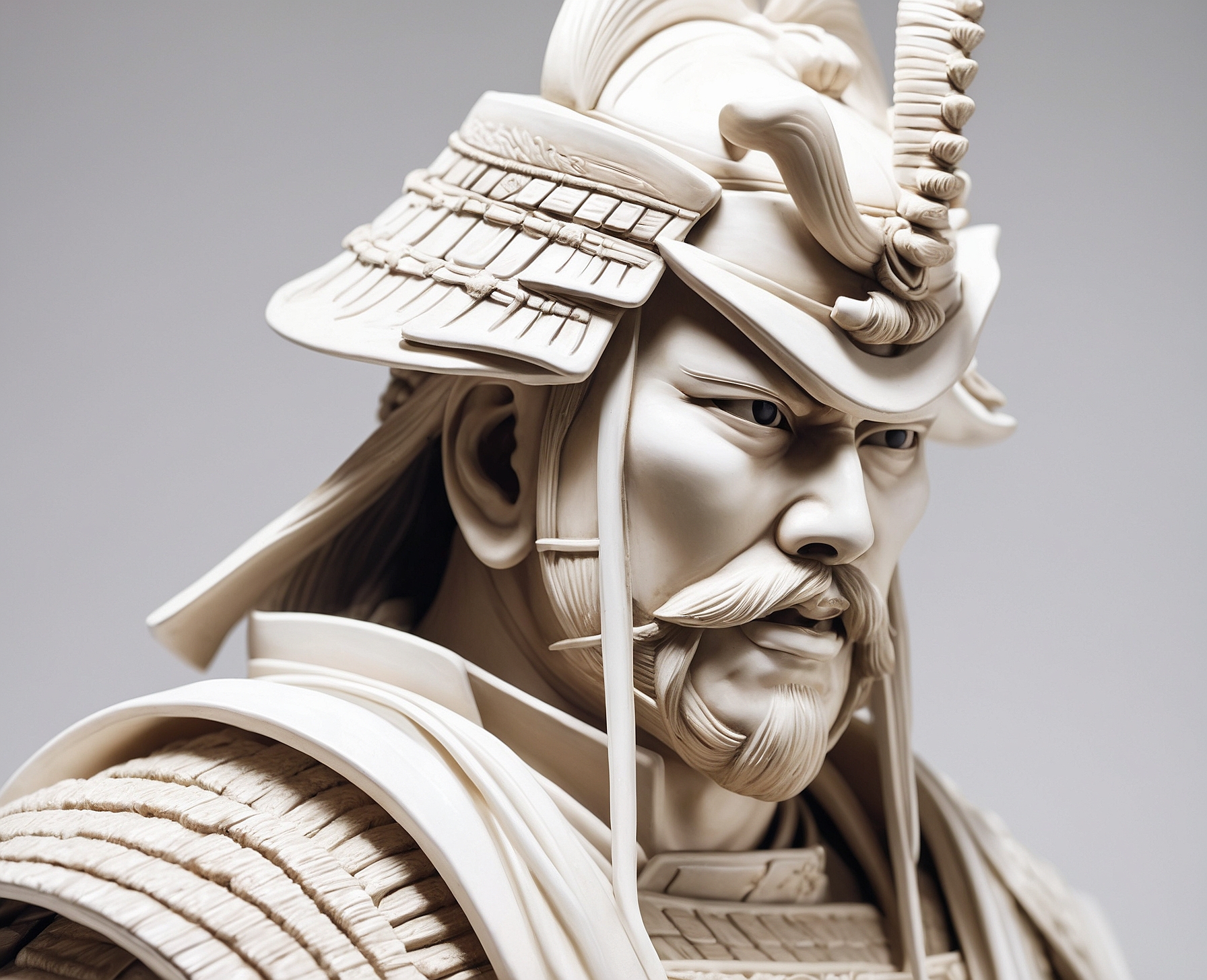 Figura Realista Samurai en Cuadro Pintado - Imagen 3
